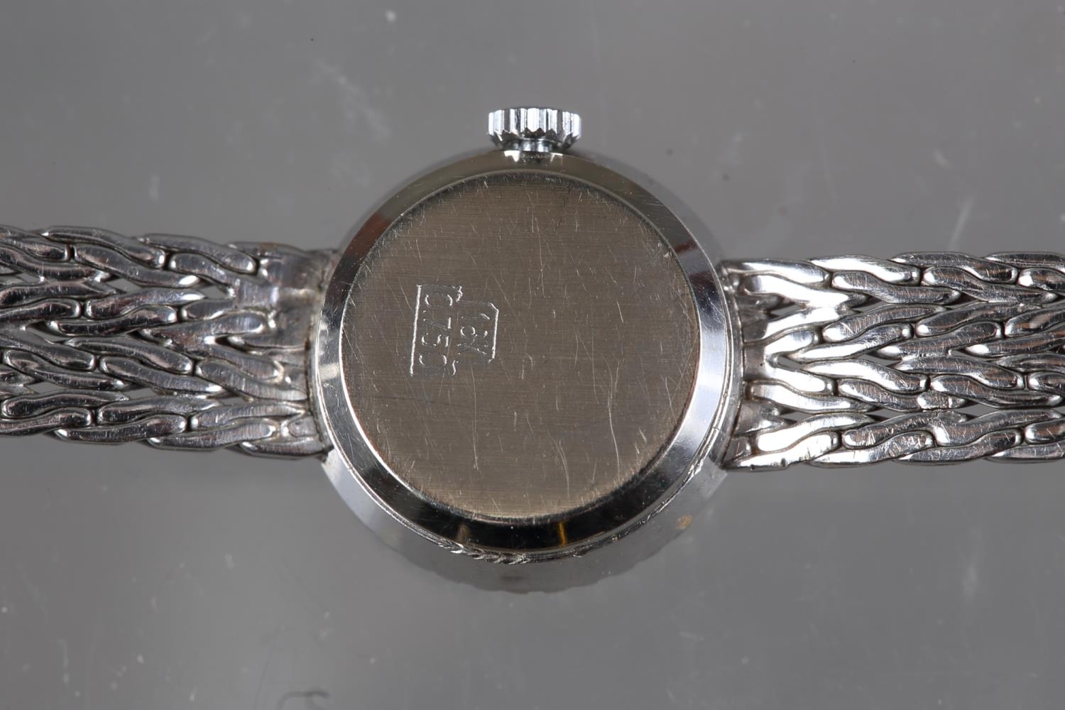 A lady's 18ct white gold Longines bracelet watch with diamond bezel, silvered dial and baton - Image 3 of 3