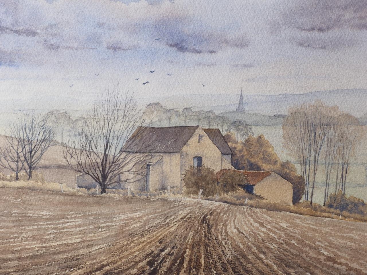 Michael Vicary: watercolours, "Ruined Chapel, Bix Bottom, Nr Henley", 9 3/4" x 14 1/2", Kenneth - Image 7 of 10