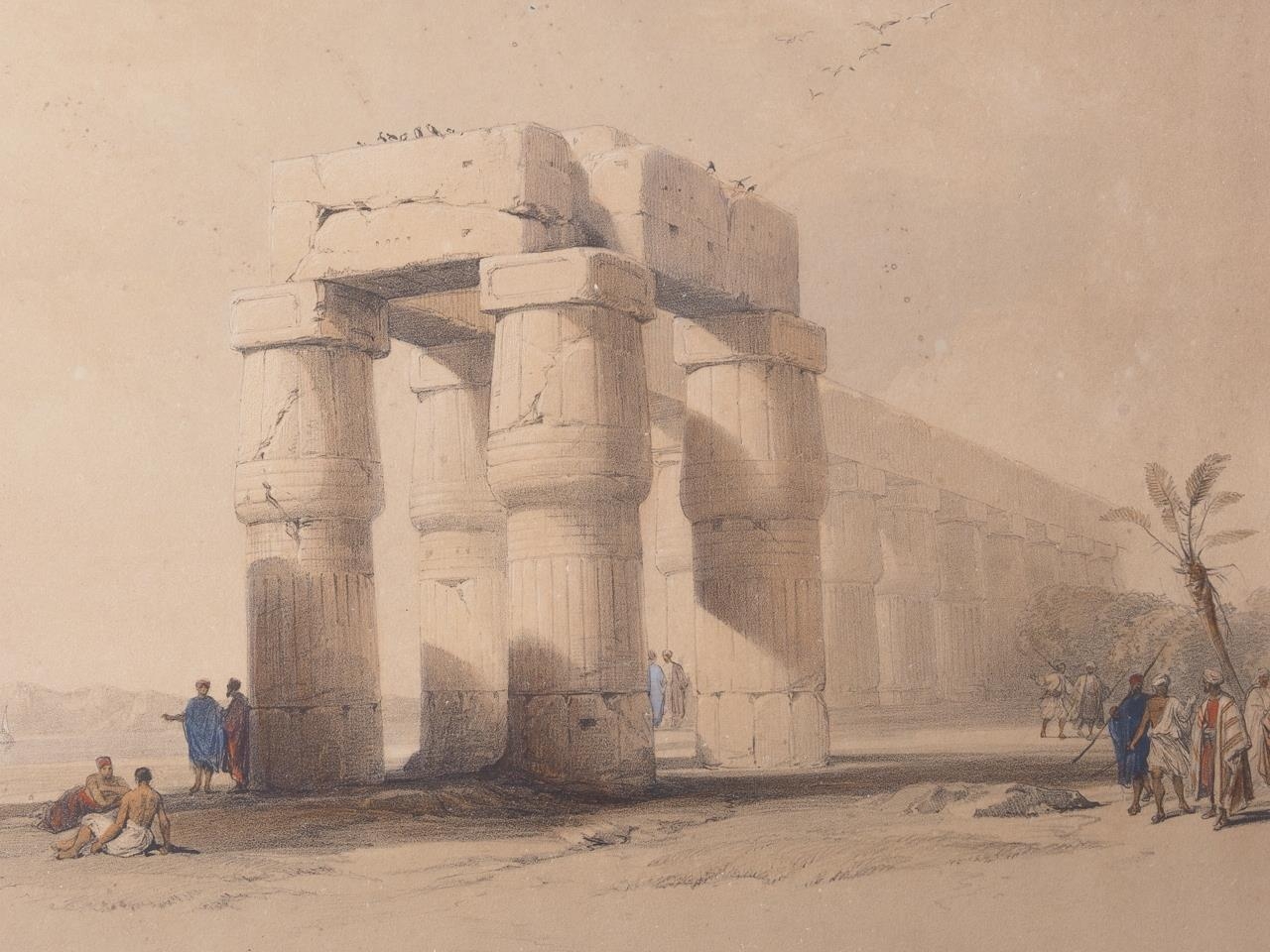 After David Roberts: landscape scene of Luxor Egypt, in wood strip frame, another similar, "The - Image 8 of 9