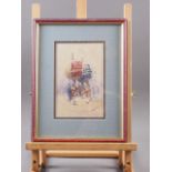 H G Gandy: watercolours, Chinese parade lanterns, 8 1/4" x 5 1/4", in painted frame, and Claude
