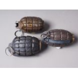 An inert Mills No 5 MK I grenade, by Farrer, and two others, MM Co B'ham & Web Ltd