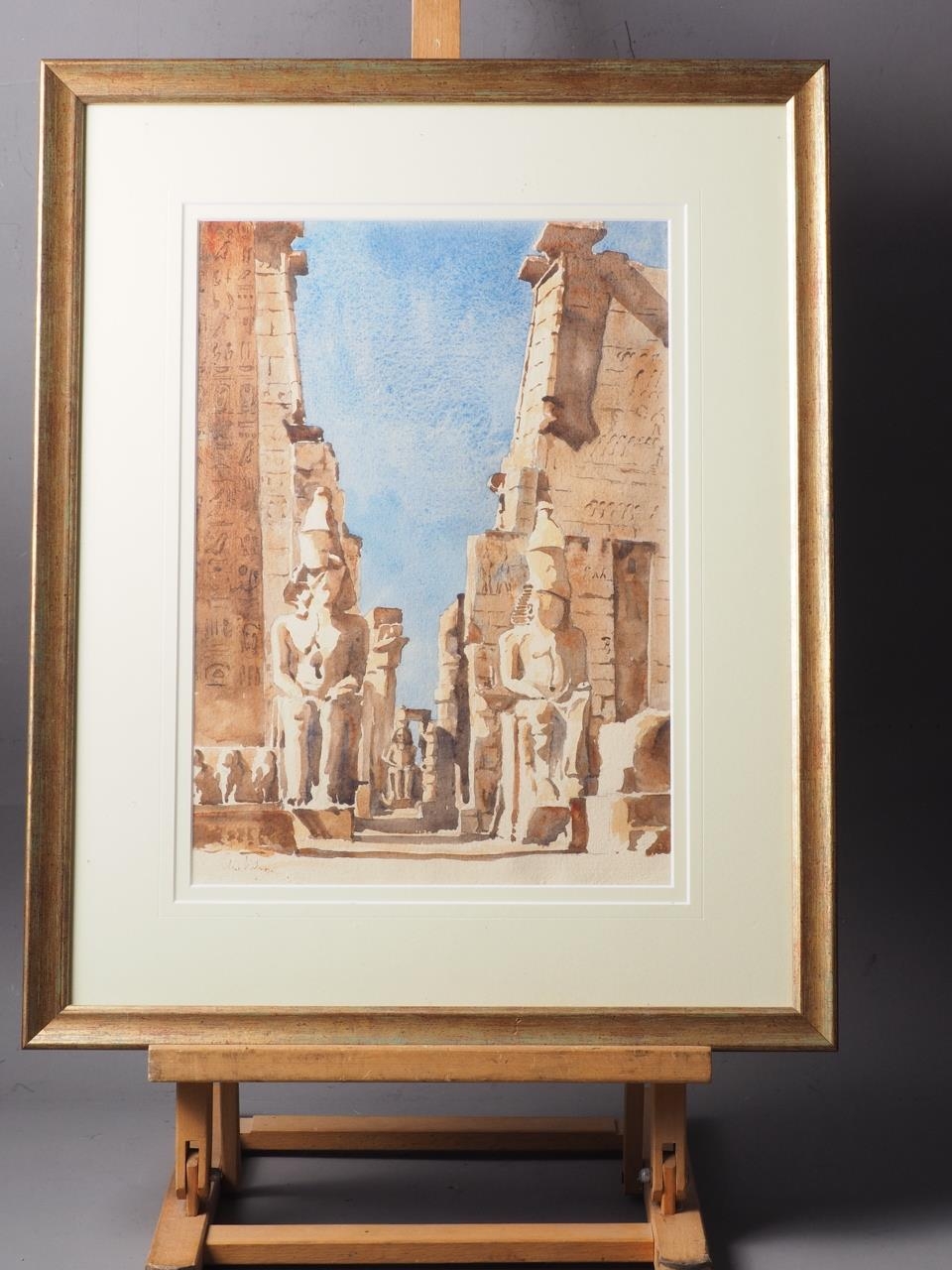 After David Roberts: landscape scene of Luxor Egypt, in wood strip frame, another similar, "The - Image 5 of 9