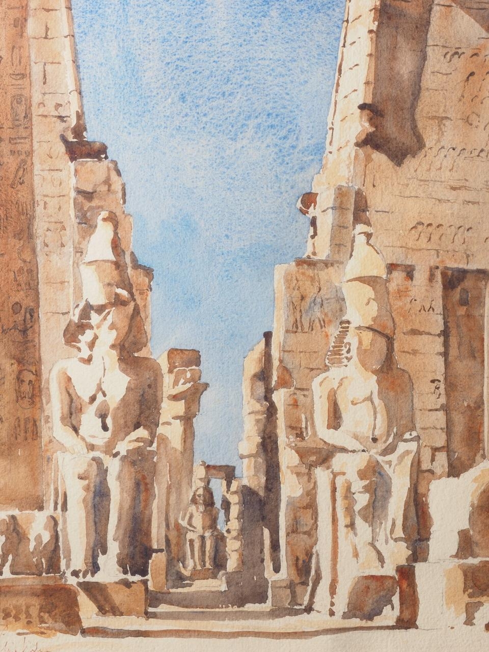 After David Roberts: landscape scene of Luxor Egypt, in wood strip frame, another similar, "The - Image 6 of 9