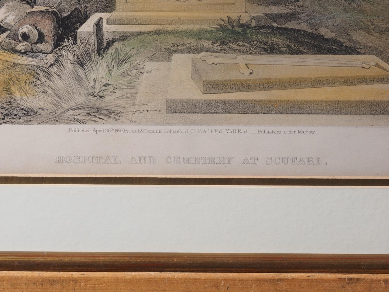 A 19th century hand-coloured lithograph "Hospital and Cemetery at Scutari", in gilt frame - Image 3 of 3