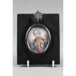 After Lemuel Francis: a watercolour portrait miniature of Admiral Nelson, 2 1/4" x 1 3/4", in