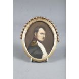 An oval portrait print of Napoleon, 4 3/4" x 3 1/2", in gilt frame