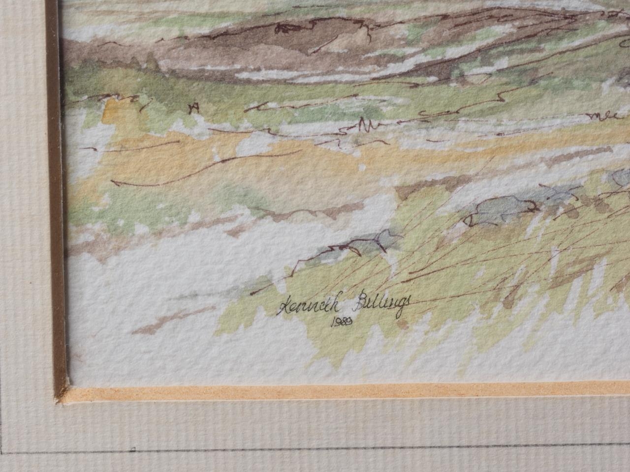 Michael Vicary: watercolours, "Ruined Chapel, Bix Bottom, Nr Henley", 9 3/4" x 14 1/2", Kenneth - Image 6 of 10