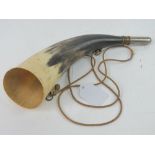 End of drive horn - a shooting cow horn and nickel (with brass collar) Horn to signal the end of a