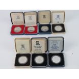 Silver proof crowns; Queen Mother 80th Birthday and 90th Birthday, 1981 Charles & Diana (x2),