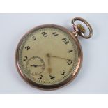 A Junghans German silver gilt pocket watch, 900 silver mark with German crown and crescent hallmark,