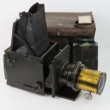 A vintage Adams Videx magic lantern projector with early electrical connection,