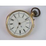 An 18ct gold pocket watch, top wind, movement marked 'H White, Market Street, Manchester,