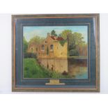 Oil on board 'Scotney Castle' by Elsie Treadgold parlourmaid to the family of Mrs Evelyn Wright.