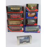 A quantity of Exclusive First Editions scale model buses and commercial vehicles. Nine items.