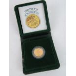 A 1980 22ct gold Proof Sovereign in presentation box with certificate, 8g.