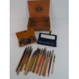 A Pelican Graphos Calligraphy set comprising a 'universal pen' with twelve assorted heads all
