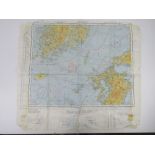 A USAAF silk escape map of Nagasaki dated 1944.