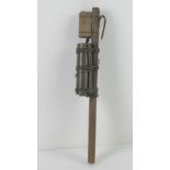 An inert WWI French 'Hairbrush' stick grenade.