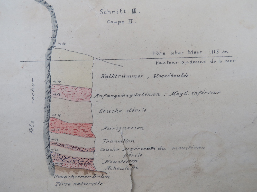 La Ferrassie; German archaeological site map (Savignac-de-Miremont, in the Dordogne department, - Bild 4 aus 6