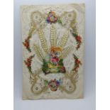 A Victorian decoupage Sweetheart or Valentines card,