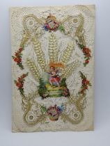 A Victorian decoupage Sweetheart or Valentines card,