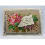 A perfumed sachet valentine card having floral design and the message 'With fondest love, my dear,