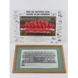 Signed print; 'British Isles Rugby Union Team New Zealand and Australian Tour 1950' hand signed