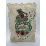 A decoupage Sweetheart or Valentines paperlace card 'An Offering Of Affection' having pop-out