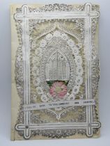 A decoupage Sweetheart or Valentines card 'I Will Be Ever To Thee Constant And Faithful',