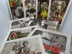 A quantity of 1930s greeting and Birthday postcards.
