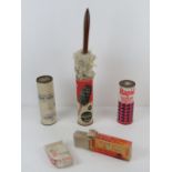 A suite of vintage cleaning items including; London County scouring powder, rapid cleaning powder,