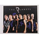 The Planets hand signed publicity photographs measuring 25 x 20cm.