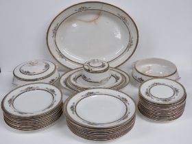 A large quantity of rare Art Deco style George Jones china dinnerware the 'Alhambra' pattern being