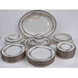 A large quantity of rare Art Deco style George Jones china dinnerware the 'Alhambra' pattern being