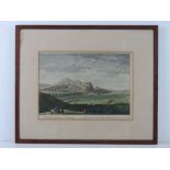 A coloured steel engraving 'West View of the City of Edinburgh',