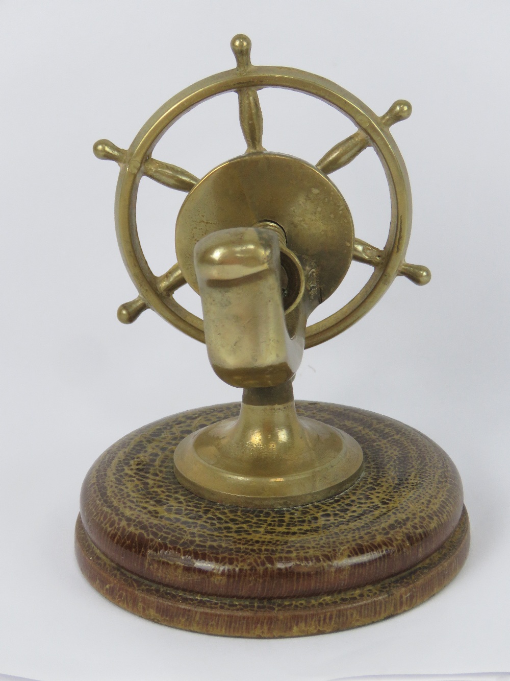 A brass nut cracker in the form of a ship's wheel. - Image 3 of 3