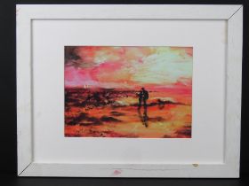 Brenda Brooks; Print 'Sunset' sight size 25.5 x 18.5cm, framed and mounted, unglazed.