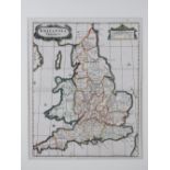 A hand coloured map of 'Britannia Saxonica', engraved by John Stuart for Robert Morden measuring 39.