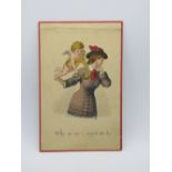 A printed Valentines or Sweetheart card 'Why so coy? urged the boy',