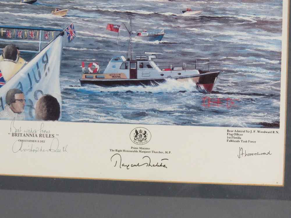 Print; 'Britania Rules' depicting the homecoming of 'The Canberra' after the Falklands War conflict. - Bild 3 aus 4