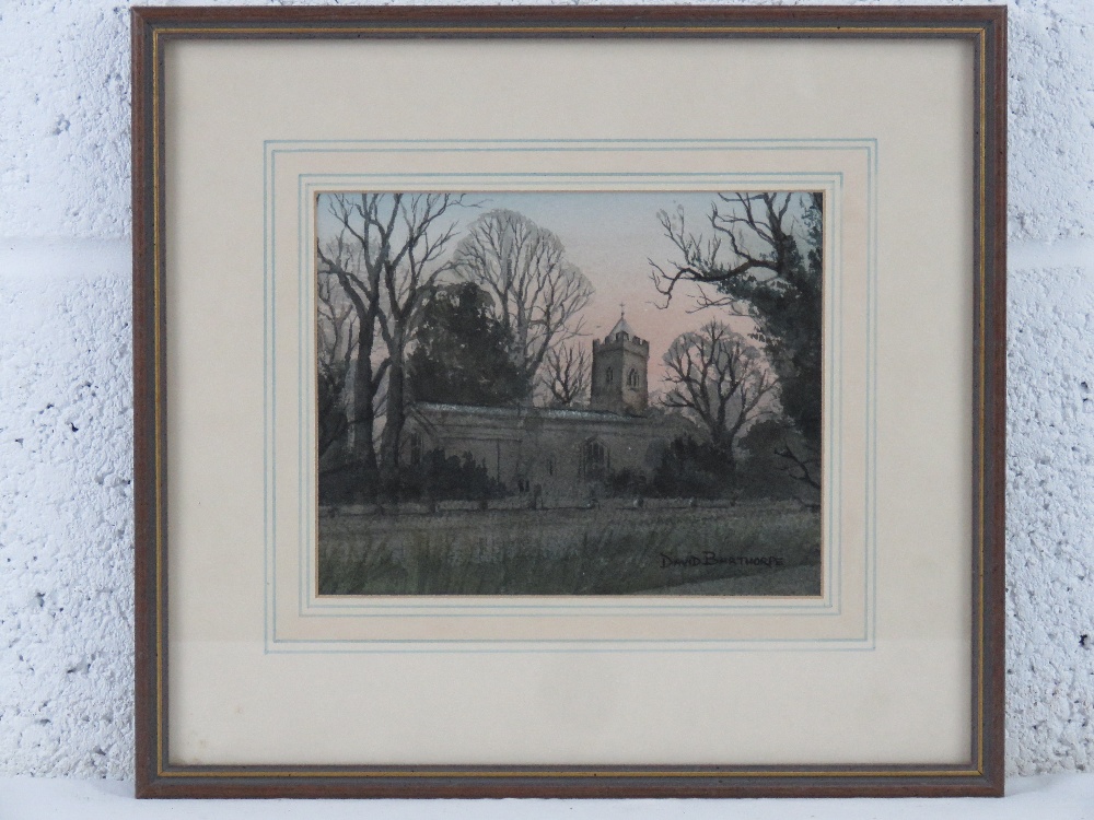 David Barthorpe, watercolour study entitled 'Evening (at) Upton Church, Northampton' (St Michaels),