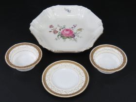 A Royal Copenhagen creamware bowl floral decoration throughout and part gilded,