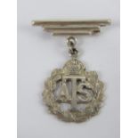 A silver ATS regimental sweetheart brooch, 3.5cm in length.