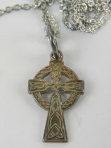 A Celtic Cross pendant on 925 silver chain, in presentation box.