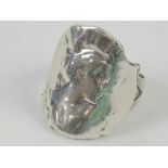 A HM silver ring having female portrait upon,