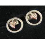 Clogau gold and silver 'Tree of Life' stud earrings.