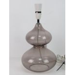 A retro 1960's style glass table lamp.