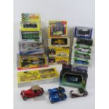 A quantity of assorted boxed scale model vehicles including Burago Williams FW14,