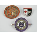 Two HM silver and enamel medical badges 'General INfirmary Leeds and Bristol Eye Hospital,