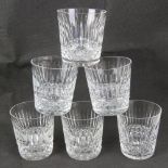 Waterford Crystal; a set of six whisky tumblers, 9cm high.